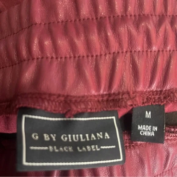 New G by Giuliana Black Label Faux Leather Ponte Jogger size M - Picture 6 of 6